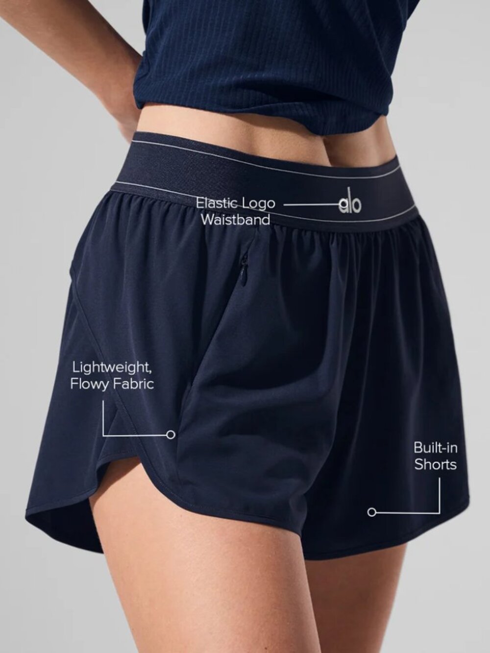 New Navy Blue🧊Alo Yoga Match Point High-Waisted Short🤩Performance | Athleisure - Picture 8 of 9